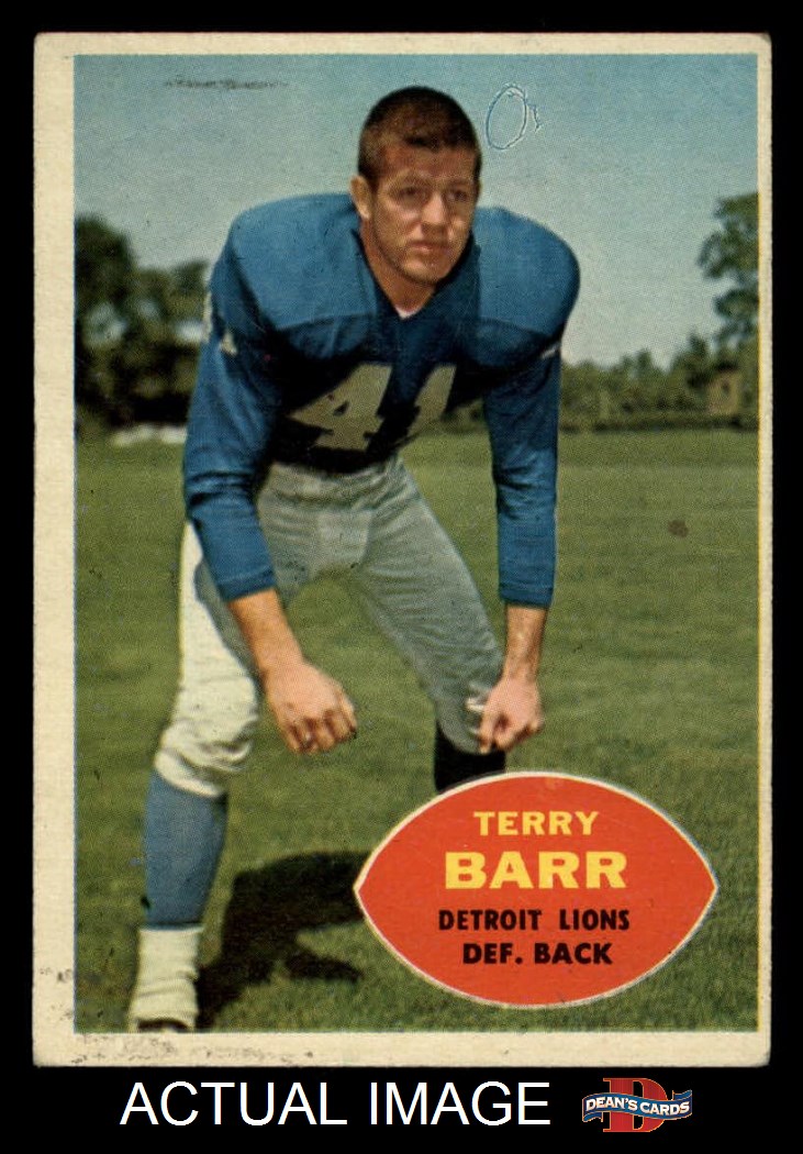 1960 topps #47 terry barr vg d721