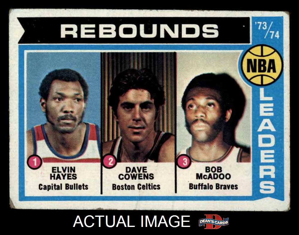 1974 topps #148 dave cowens / elvin hayes / bob mcadoo vg a1784