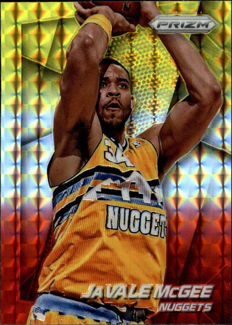 panini prizm prizms yellow and red mosaic #55 javale mcgee - nm