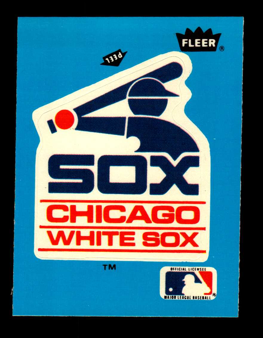 1985 Fleer Team Stickers Contest Back Small 13 Chicago White Sox Logo