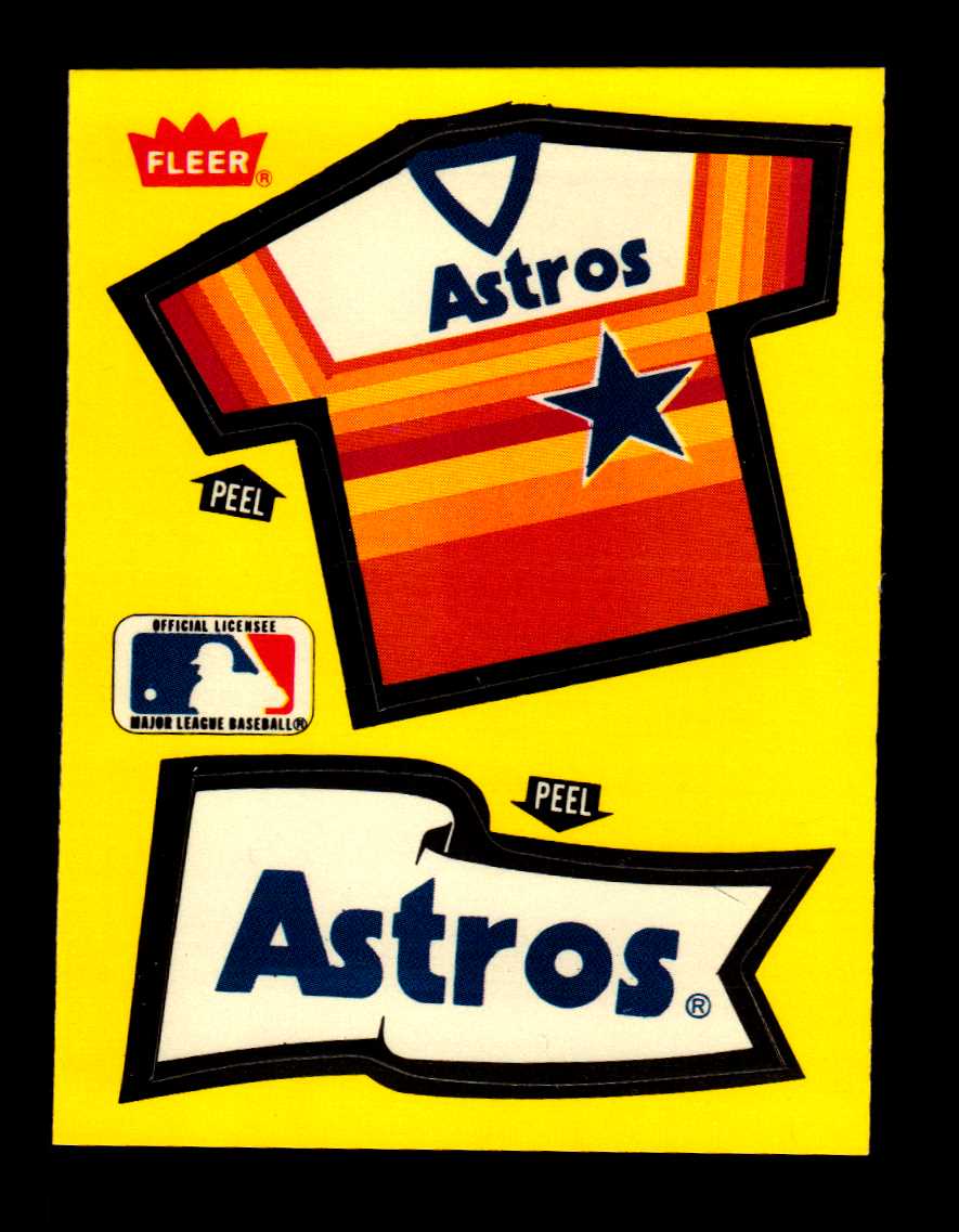 1985 Fleer Team Stickers Contest Back Small 25 Houston Astros Uniform