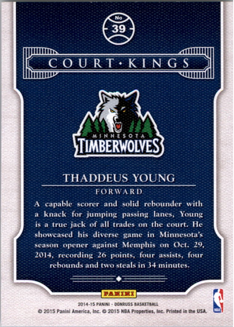 2014-15 donruss court kings #39 thaddeus young