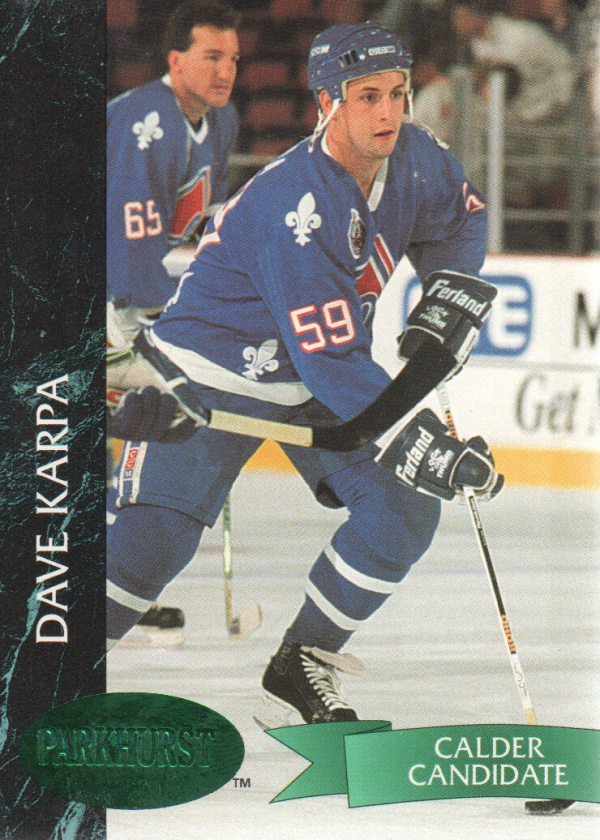 1992-93 Parkhurst Emerald Ice #151 Dave Karpa