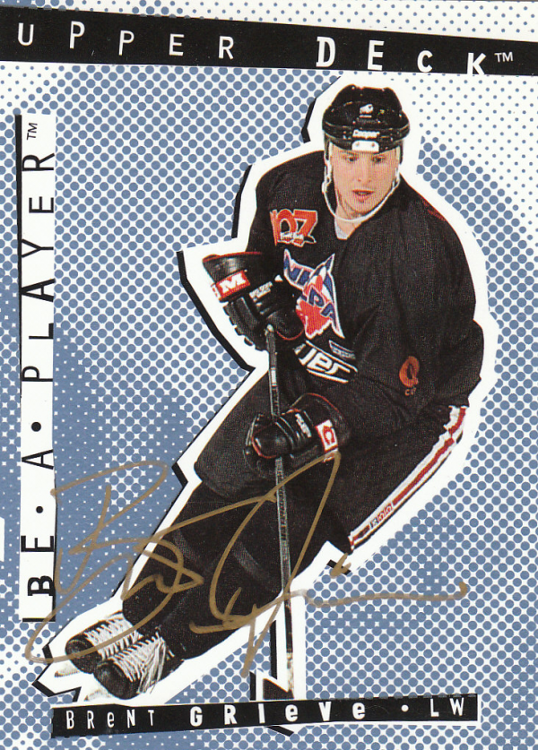 1994-95 Be A Player Autographs #42 Brent Grieve