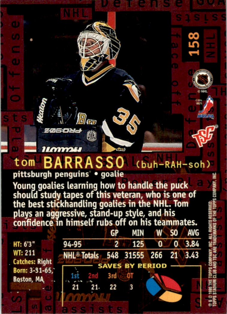 Stadium Club Members Only Parallel Tom Barrasso Nm Mt