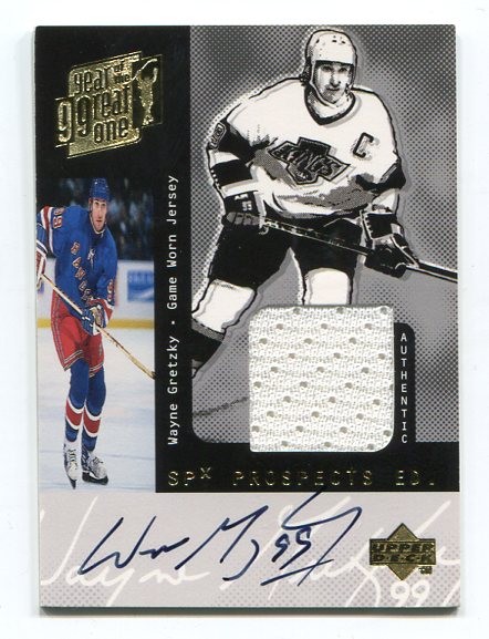 1998-99 Upper Deck Wayne Gretzky Game Jersey Autographs #SPX W.Gretzky SPxTP/40