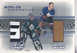 2000-01 BAP Memorabilia Goalie Memorabilia #G13 Johnny Bower Stick/Curtis Joseph Stick