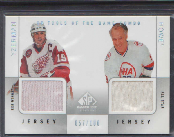 2000-01 SP Game Used Tools of the Game Combos #CYH Steve Yzerman/Gordie Howe