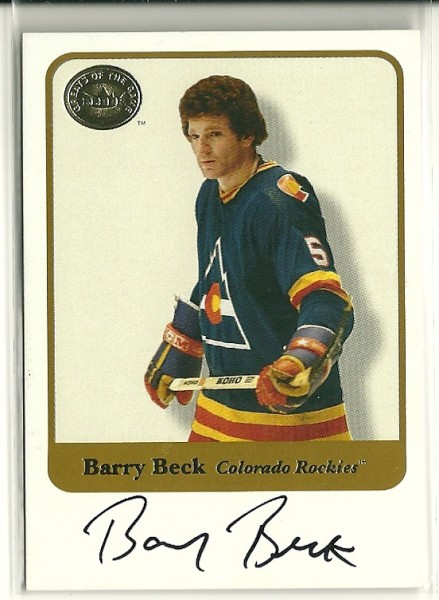 2001-02 Greats of the Game Autographs #15 Barry Beck
