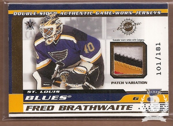 2001-02 Vanguard Patches #5 Fred Brathwaite/Roman Turek