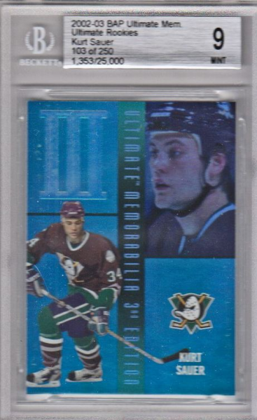 2002-03 BAP Ultimate Memorabilia #6 Kurt Sauer