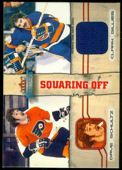 2002-03 Fleer Throwbacks Squaring Off Memorabilia #2 Dave Schultz JSY/Clark Gillies JSY