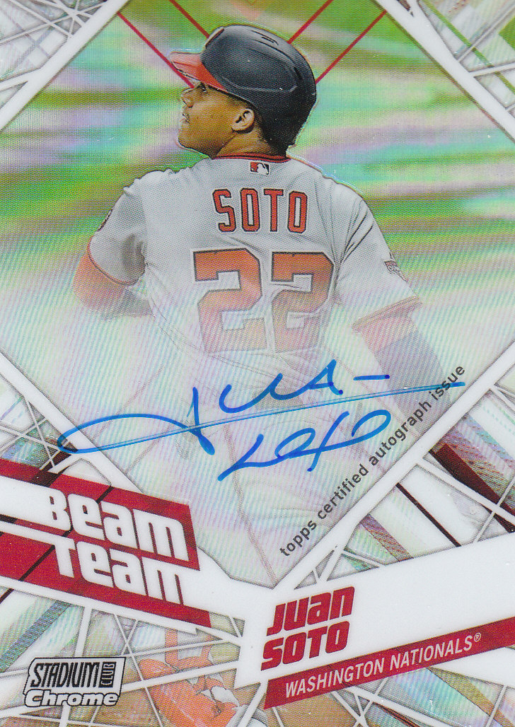 Stadium Club Chrome Beam Team Autographs Btajs Juan Soto Nm Mt