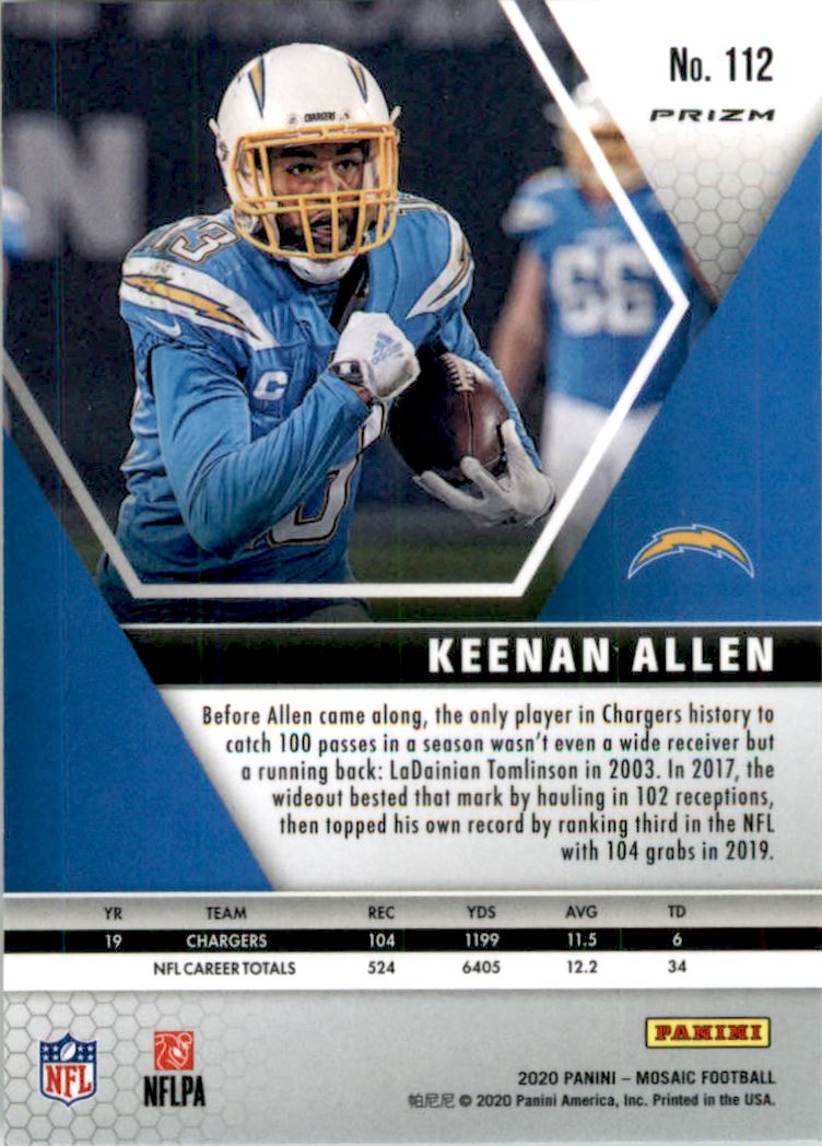 Panini Mosaic Mosaic Reactive Gold Keenan Allen Ebay