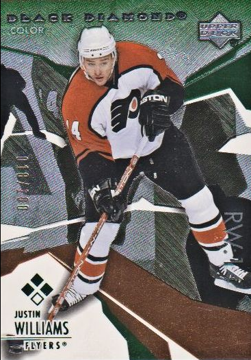 2003-04 Black Diamond Green #128 Justin Williams