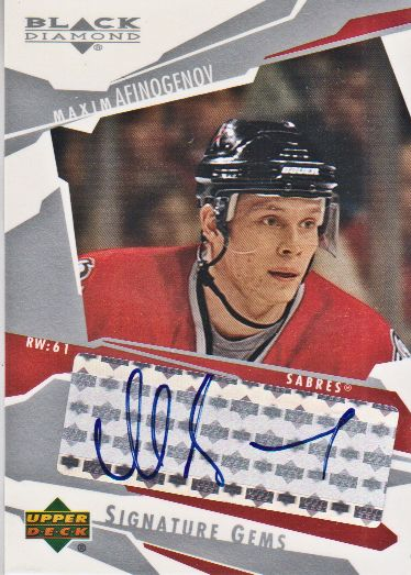 2003-04 Black Diamond Signature Gems #SG1 Maxim Afinogenov