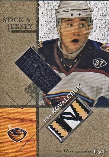 2003-04 ITG Used Signature Series Jersey and Stick Gold #11 Ilya Kovalchuk
