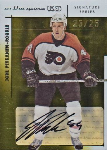 2003-04 ITG Used Signature Series Autographs Gold #133 Joni Pitkanen