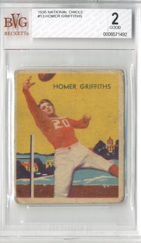 1935 National Chicle #13 Homer Griffiths RC