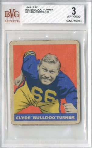 1948 Leaf #3A Bulldog Turner RB RC/(Red background)