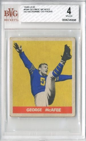 1948 Leaf #19A George McAfee RC/(no nickname on front)