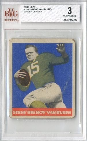 1948 Leaf #22A Steve Van Buren GJ RC/(Green jersey, Yellow Sock)