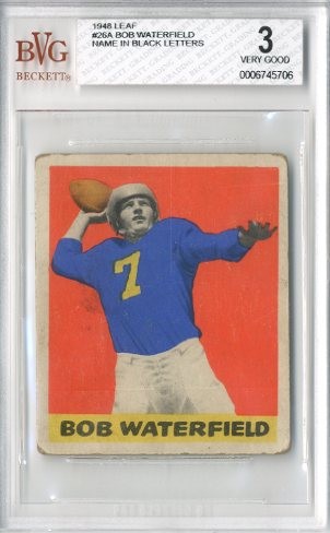 1948 Leaf #26A Bob Waterfield BL RC/(Black name on front)