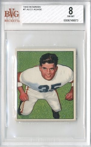 1950 Bowman #7 Alex Agase RC