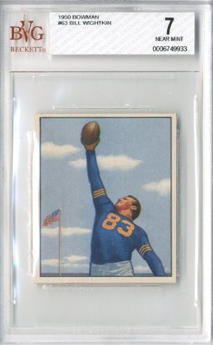 1950 Bowman #63 Bill Wightkin RC