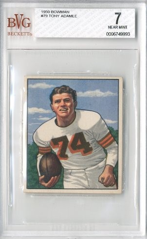1950 Bowman #79 Tony Adamle RC