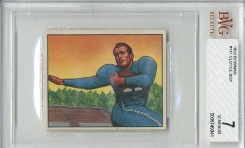 1950 Bowman #111 Cloyce Box RC