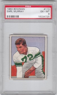 1950 Bowman #113 Earl Murray RC front image