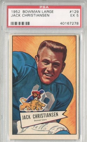 1952 Bowman Large #129 Jack Christiansen RC