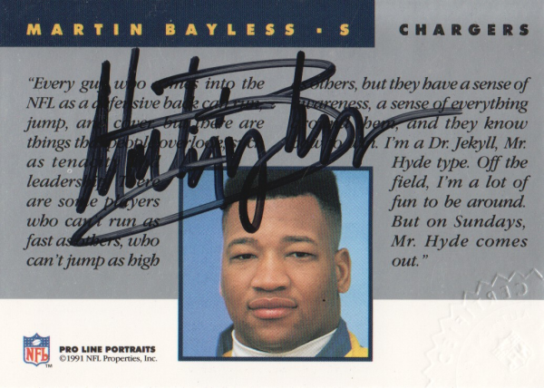 1991 Pro Line Portraits Autographs #16 Martin Bayless