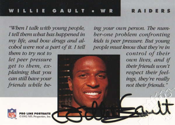1992 Pro Line Portraits Autographs #52 Willie Gault