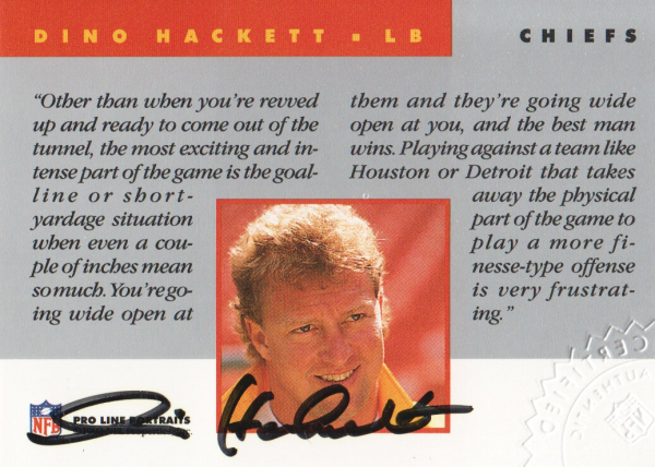 1992 Pro Line Portraits Autographs #59 Dino Hackett