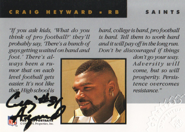 1992 Pro Line Portraits Autographs #67 Craig Heyward