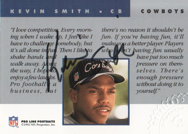1992 Pro Line Portraits Autographs #125 Kevin Smith