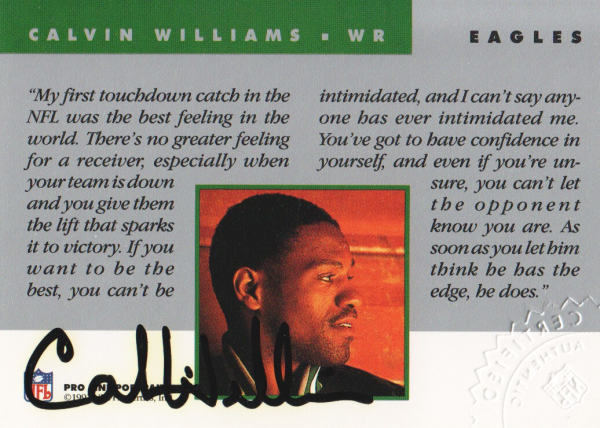 1992 Pro Line Portraits Autographs #152 Calvin Williams