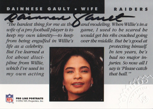 1992 Pro Line Portraits Wives Autographs #6 Dainnese Gault