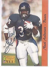 1993 Pro Line Live Autographs #2 Neal Anderson/1050