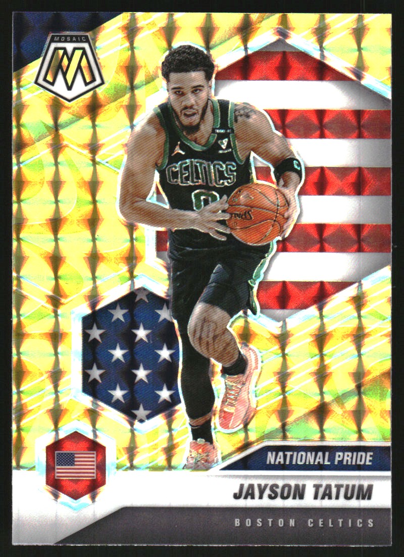 2020 21 Panini Mosaic Mosaic Reactive Yellow 254 Jayson Tatum NM MT