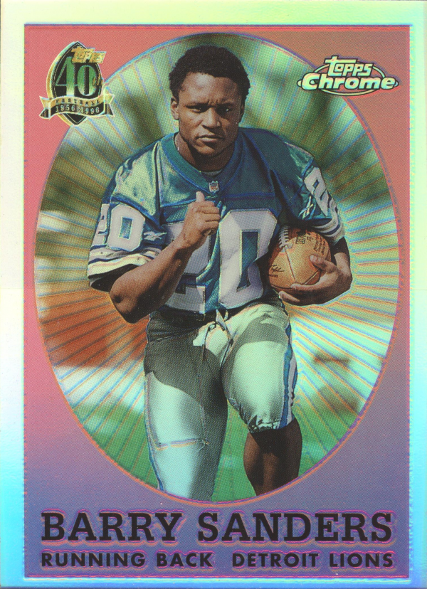 1996 Topps Chrome 40th Anniversary Retros Refractors #3 Barry Sanders 1958