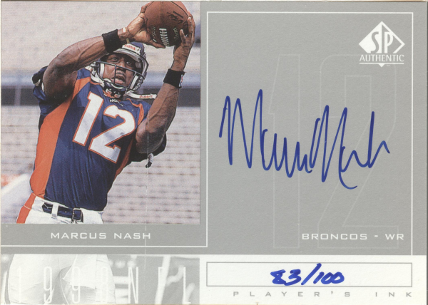 1998 SP Authentic Player's Ink Silver #MN Marcus Nash