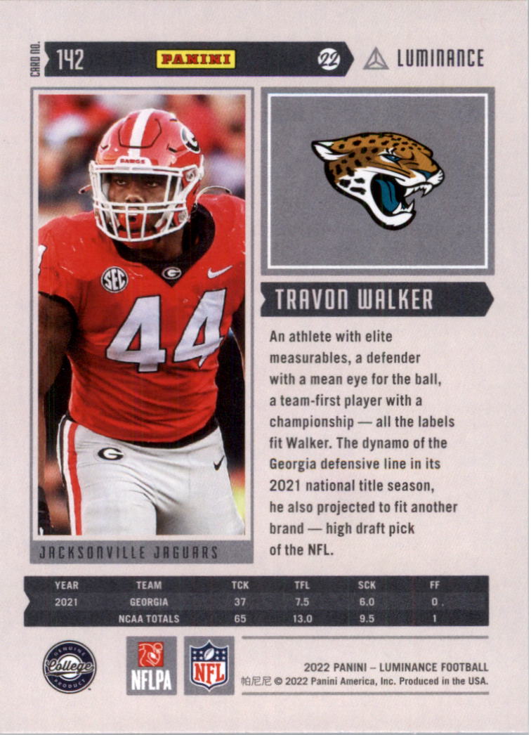 Panini Luminance Travon Walker Rc Nm Mt