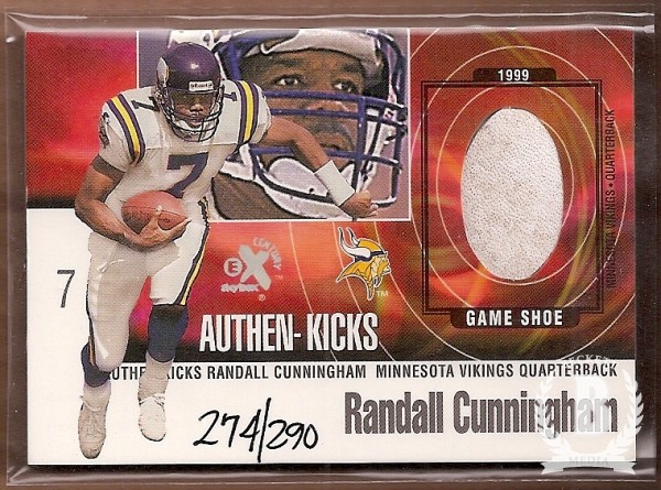 1999 E-X Century Authen-Kicks #4AK Randall Cunningham/290