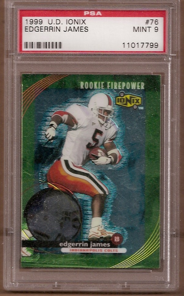 1999 UD Ionix #76 Edgerrin James RC