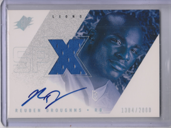 2000 SPx #149 Reuben Droughns JSY AU RC