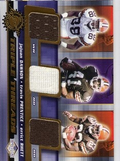 2001 Pacific Impressions Triple Threads #13 JaJuan Dawson/Travis Prentice/Errict Rhett