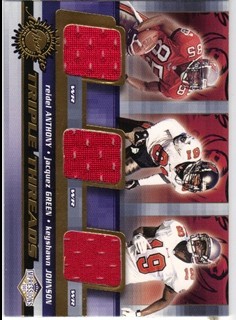 2001 Pacific Impressions Triple Threads #35 Reidel Anthony /Jacquez Green/Keyshawn Johnson